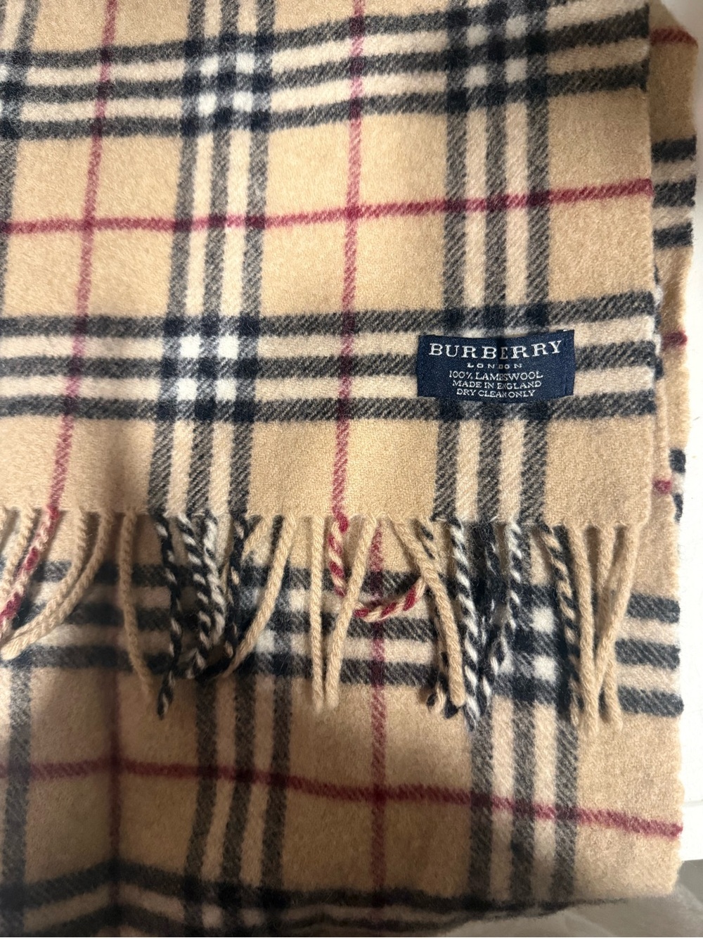 Burberry Beige Nova Check Wool Scarf
